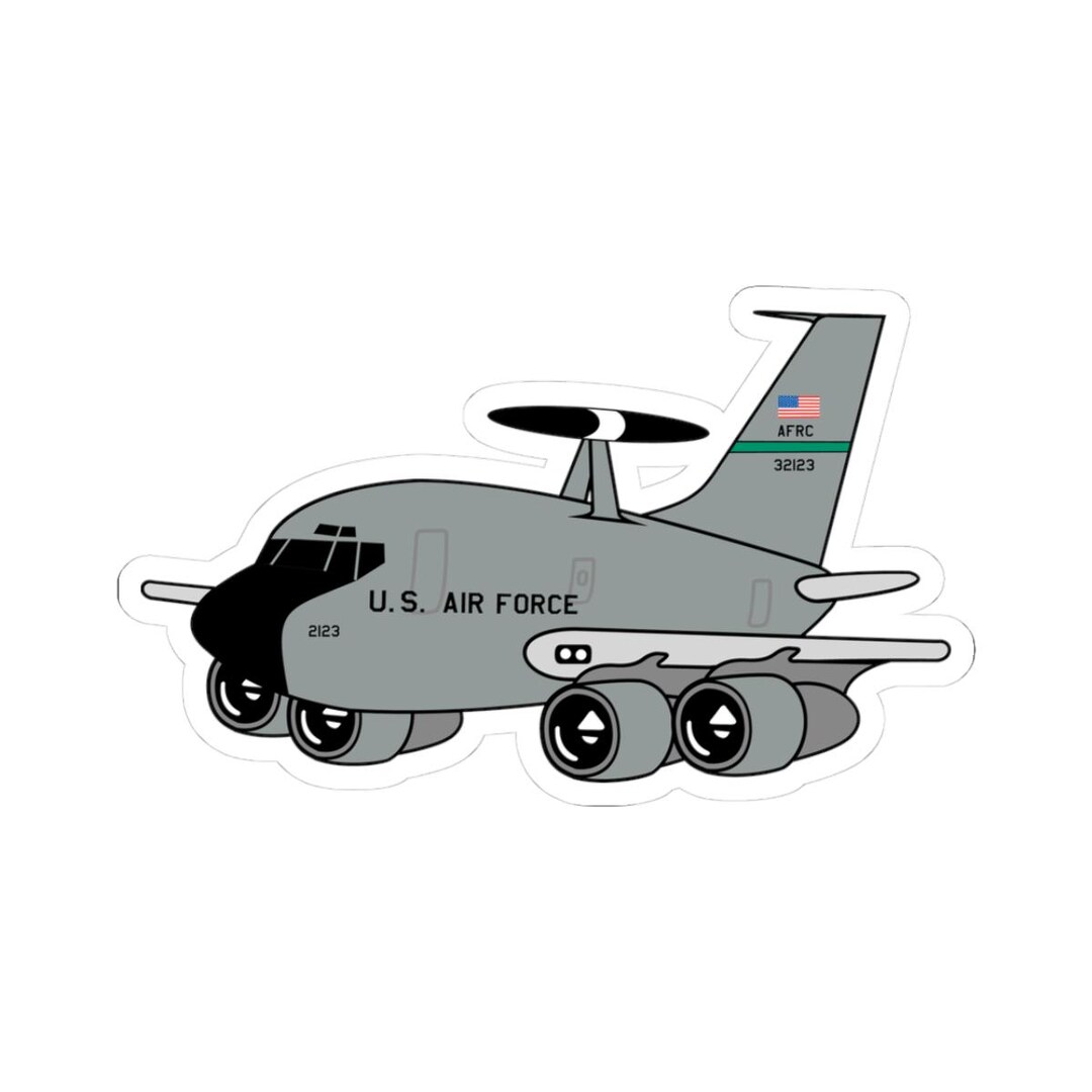 USAF Boeing B707 B 707 US Air Force E-3 Sentry AWACS Kiss-cut Sticker ...