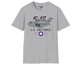 US Air Force Boeing C17 Globemaster 3 Graphic T-Shirt, Military Tee, USAF, Aviation Gift