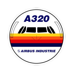 Airbus A320 A 320 Front View Sticker | Retro Airbus Industrie Decal