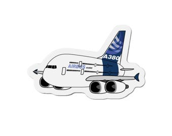 Airbus A380 A 380 Pudgy Die-Cut Magnet | Airplane Fridge Magnet