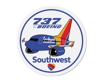 Pudgy Design Southwest Airlines Boeing B737 B 737 SWA Die-Cut Magnet