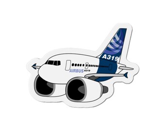 Airbus A319 A 319 Pudgy Die-Cut Magnet | Airplane Fridge Magnet