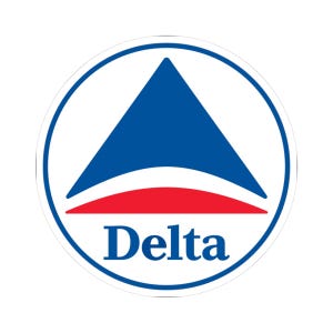 Delta Air Lines DAL Old Logo Sticker | Round Kiss-Cut Vinyl Airline Decal