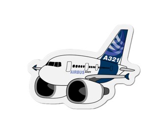 Airbus A321 A 321 Pudgy Die-Cut Magnet | Airplane Fridge Magnet