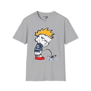 Old Airbus Calvin Boy Peeing on Boeing logo T-Shirt, Funny Logo Tee, Airplane Lover Gift, Travel Enthusiast Apparel,