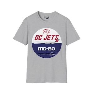 Delta Air Lines Fly DC Jets McDonnell Douglas MD-80 T-Shirt | Retro Airplane Graphic Tee
