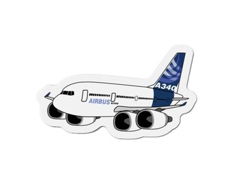 Airbus A340 A 340 Pudgy Die-Cut Magnet | Airplane Fridge Magnet