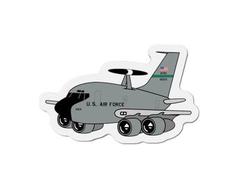 USAF Boeing B707 B 707 US Air Force AWACS Plane Die-Cut Magnet
