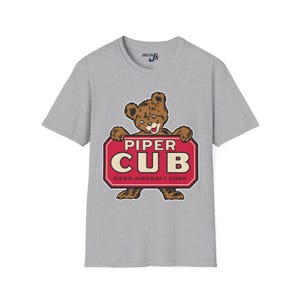 Camiseta con el logo del oso Piper Cub / Camiseta con el emblema de un avión vintage