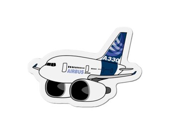 Airbus A330 A 330 Pudgy Die-Cut Magnet | Airplane Fridge Magnet