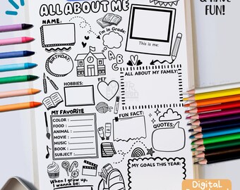All About Me Doodles Printable Worksheet: Back to School Icebreaker ...