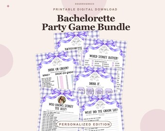 Personalized Bachelorette Games Bundle | 25 Custom Printable Bridal Party Activities | Digital Download
