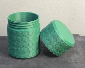 Screw Top Storage Container Cylinder Jar Eco Friendly Organizer - 3D Printed in PHA Biopolymer
