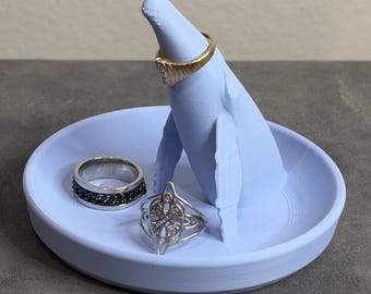 Humpback Whale Ring Dish Jewelry Holder with Ring Post, PHA Biopolymer, Made to Order