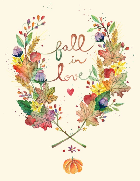 Items similar to Fall in Love 8x11 print on Etsy