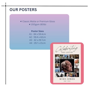 Personalised Funeral Photo Board • Memorial Collage • Celebration of Life • In Loving Memory • 17 Photos Bild 9