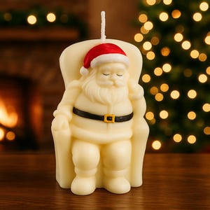 Handmade Santa Candle – Christmas Soy Wax Holiday Decor