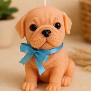 Dog Candle Puppy Candle Gift for Dog Lovers Soy Wax Dog Sculpture Handmade Cute Puppy Decor Pet Lover Gift