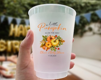 Personalized Little Pumpkin Baby Shower Cups, Custom Pumpkin Party Cup, Kids Halloween Cups, Fall Baby Shower & Birthday Favors, Pumpkin Cup