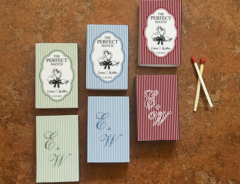 Vintage Swan Wedding Matchbox Favors, the Perfect Match Personalized ...