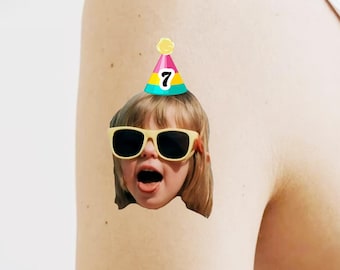 Kids Birthday Party Favors, Custom Birthday Face Tattoo, Personalized Face Tattoos for Birthday, Wedding Face Tattoo, Groom Temporary Tattoo