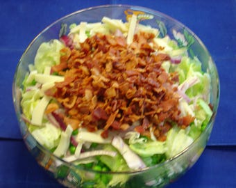Layered Salad Recipe with Bacon Topping (PDF Download)