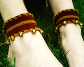 jingle.jangle.fairy -  Brass Ankle Bells on Deerhide