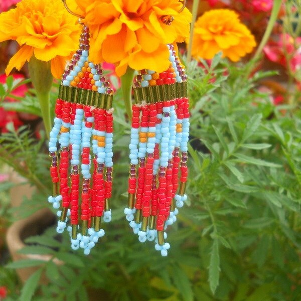 Thunderbird Handstitched Beaded Earrings