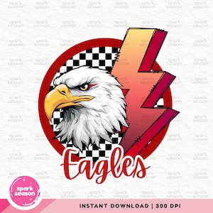 Eagles Mascot PNG | Eagles Retro Mascot Png | Eagles Shirt Sublimation Design | Eagles Game Day Png | Eagles Checkered Png | Eagles Png