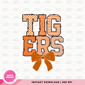 Tigers Coquette Bow PNG | Tigers Mascot Png | Tigers Shirt Sublimation Design | Preppy Tigers Png | Tigers Game Day Png | School Spirit Png