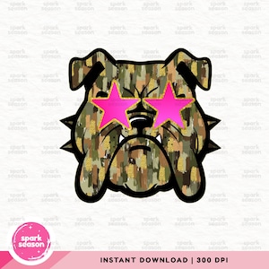 Preppy Bulldogs Mascot PNG | Camo Bulldogs Png | Brushstroke Bulldogs Shirt Sublimation Design | Bulldogs Game Day Png | Trendy Bulldogs Png
