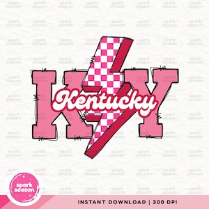 Kentucky PNG | Retro Kentucky PNG Sublimation Design | Cute Kentucky Png Design | Game Day Shirt Png | Pink KY Kentucky State Png