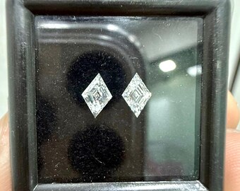 0.68ct lozenge Shape Diamond Pair, G-H VS, Natural White Diamonds