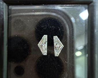 0.25ct Epaulette Cut Diamond Pair, G VVS, Natural White Diamonds