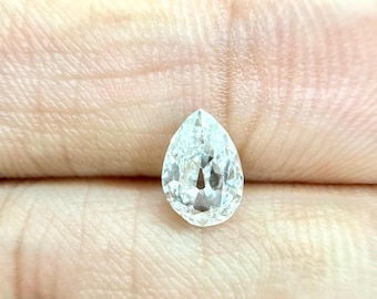 0.88CT Old Mine Cut Pear, F SI2, Natural Diamond