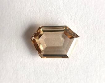 1.05CT Step Cut Portrait Hexagon, Copper Brown VVS2, Natural Diamond