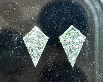 0.58ct Kite Shape Diamond Pair, J VVS, Natural White Diamonds