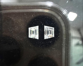 0.20CT Trapezoid Shape Diamond Pair, F-G VVS-VS, Natural White Diamonds