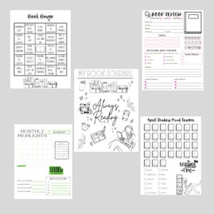 Printable Reading Journal - Colored with a mix of black and white pages (PDF)
