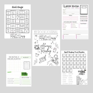 Custom Printable Reading Journal – Choose Your Pages, Book Review + Bingo, TBR, ARC Tracker