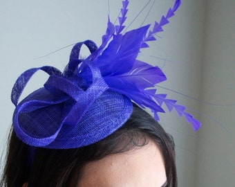 Violet Purple Mini Fascinator - Arianna Mini Violet Mesh Fascinator