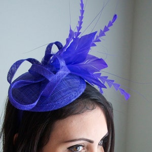 Violet Purple Mini Fascinator - Arianna Mini Violet Mesh Fascinator