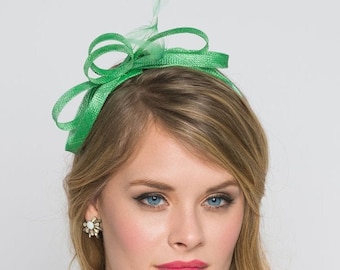 Kelly Green Fascinator - Flitter-by Mesh Kelly Green Fascinator Headband
