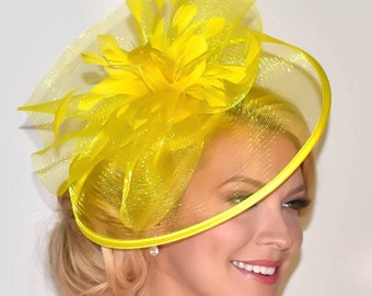 Yellow Fascinator - "Isla" Modern Fascinator