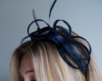 Mini Black Fascinator - Flitter-by Mesh Black Fascinator Headband