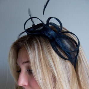 Mini Black Fascinator - Flitter-by Mesh Black Fascinator Headband