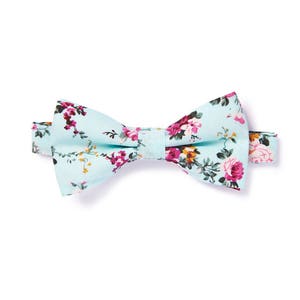 Shabby Chic Blumen Fliege - Aqua Blau
