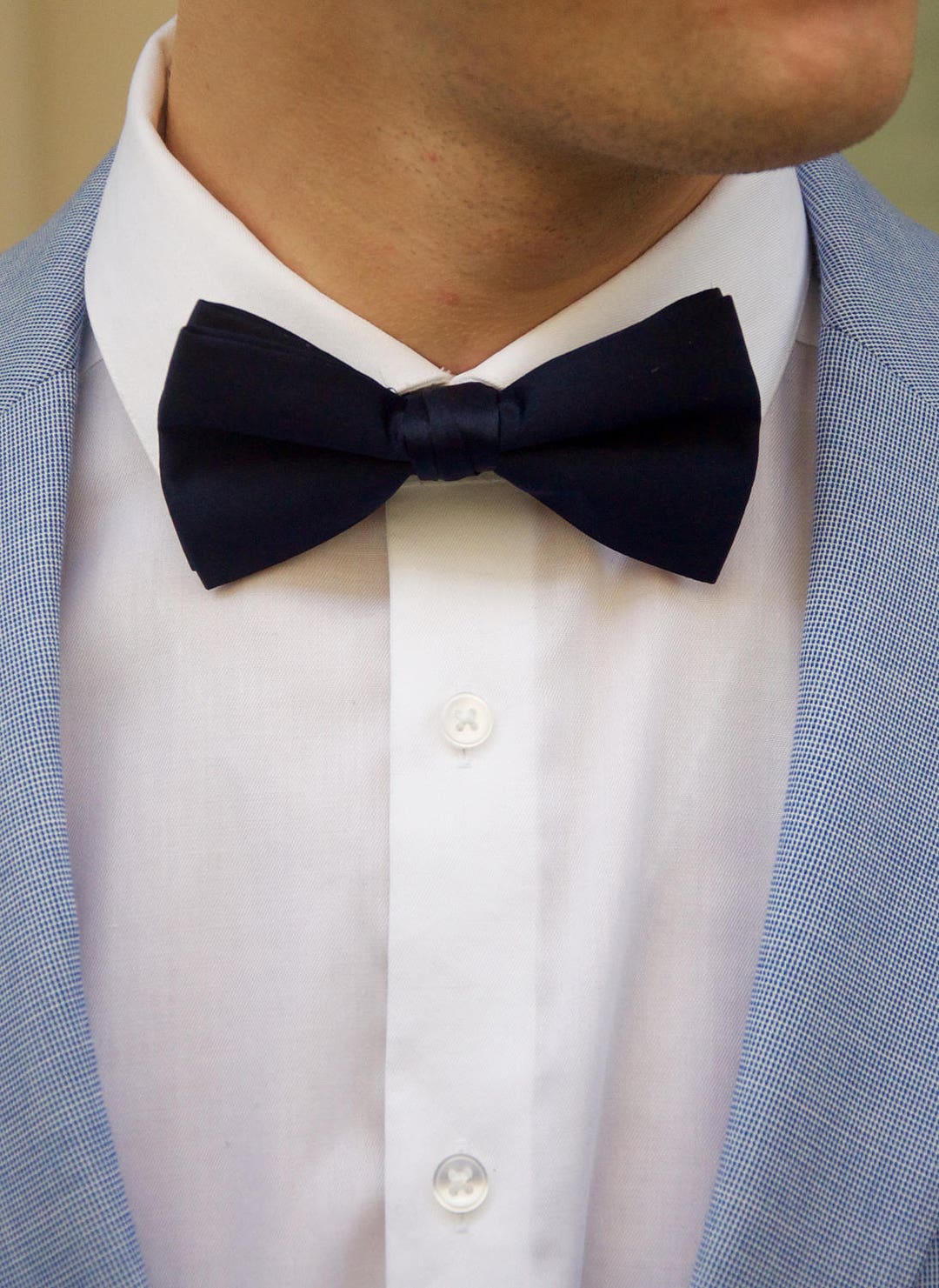 Men's Navy Blue Bow Tie - Etsy