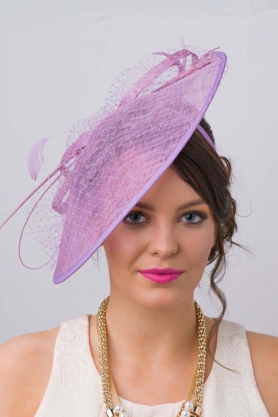 Lilac Purple Fascinator Hat wendy Wide 