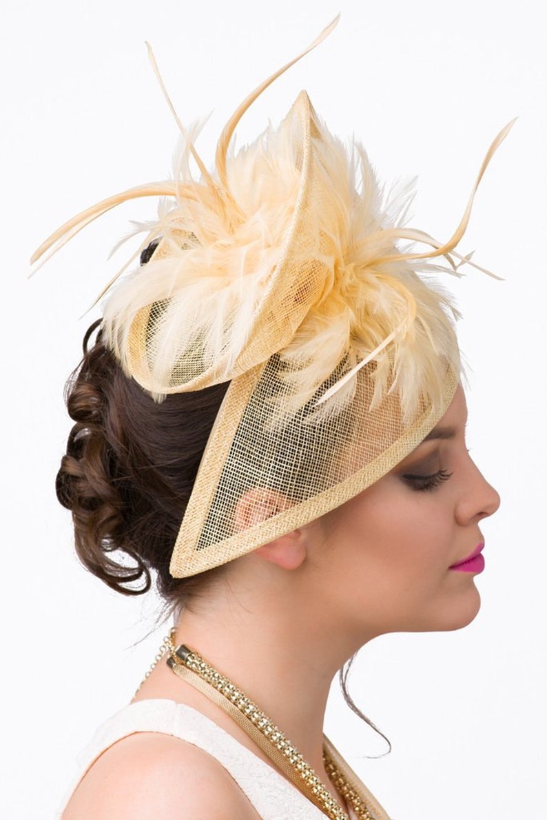 Champagne Gold Fascinator victoria Champagne Etsy